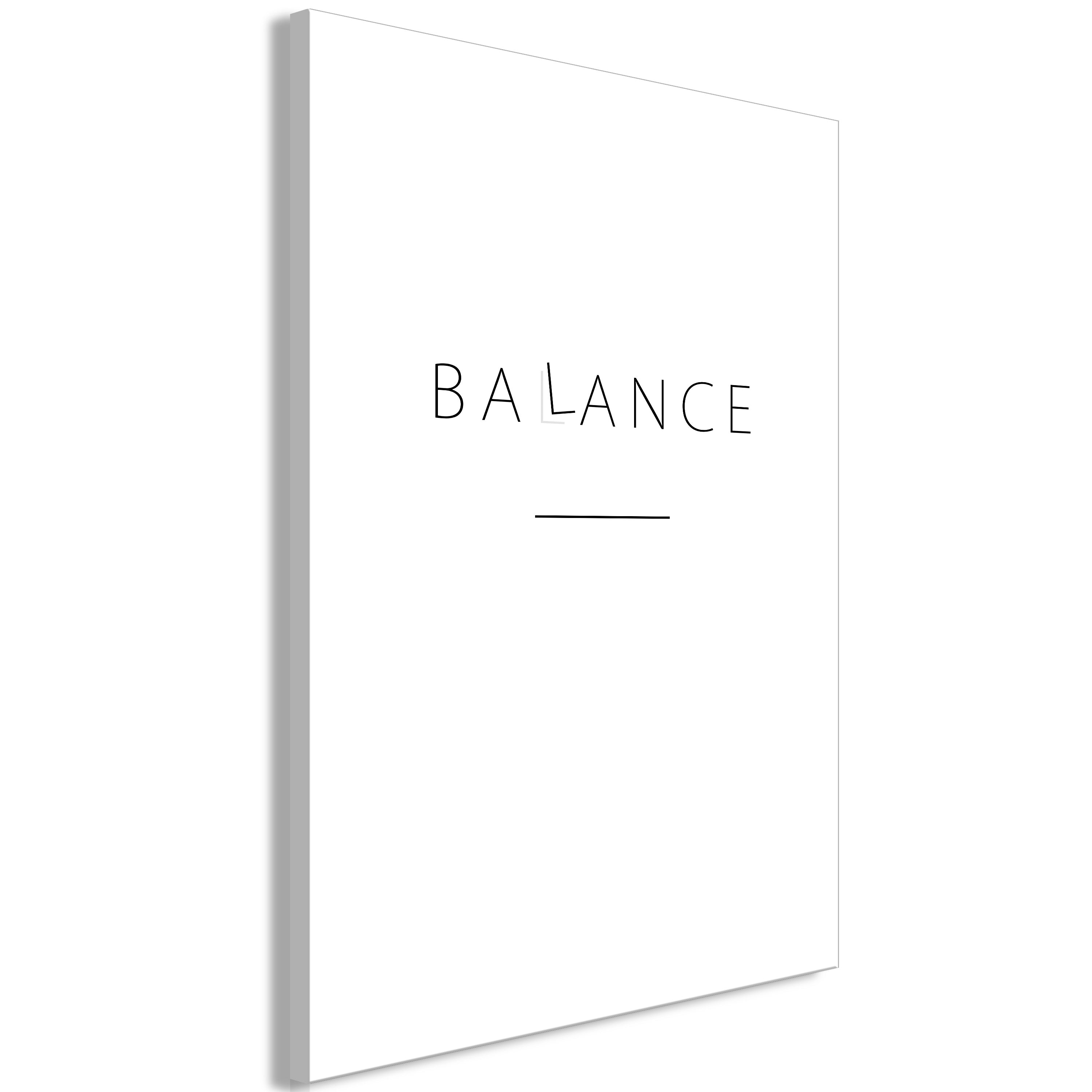 Canvas Print Balance of Words (1-part) - Black English Text on White