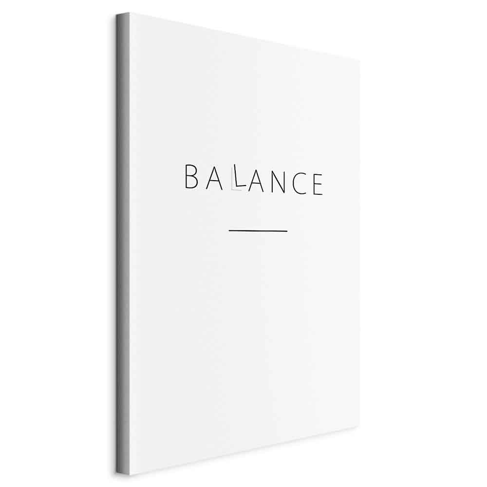 Black English Typography Balance Canvas Print