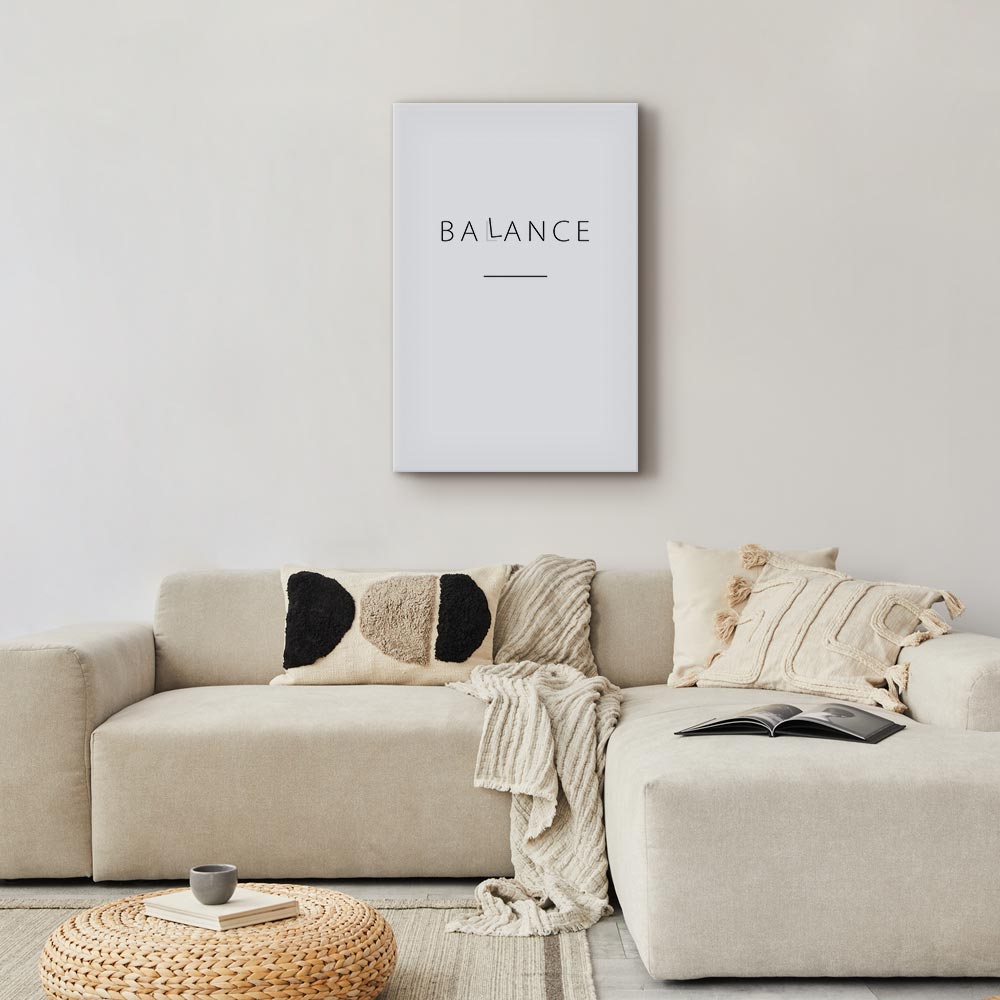 Black English Typography Balance Canvas Print