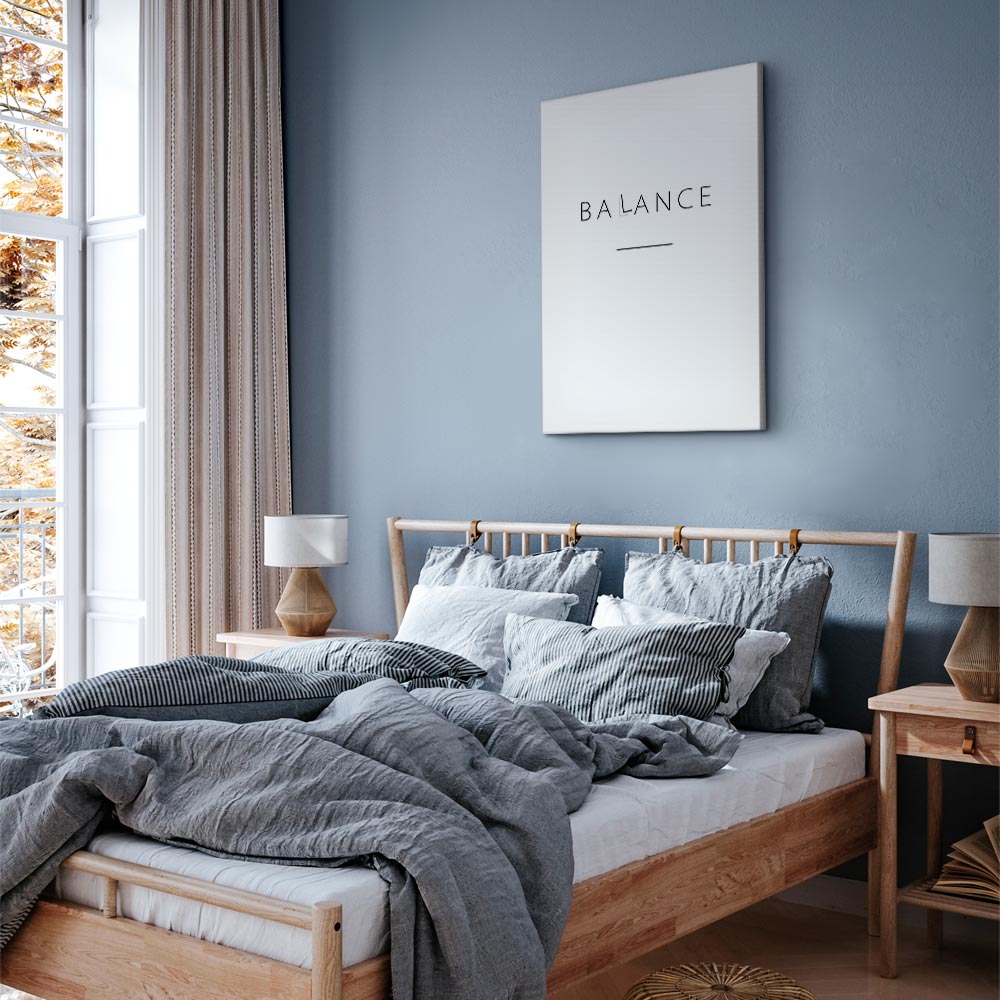 Black English Typography Balance Canvas Print