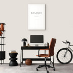 Black English Typography Balance Canvas Print