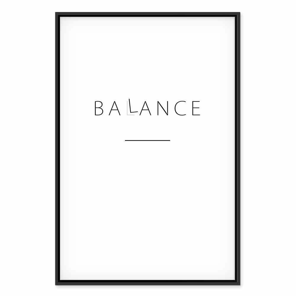 Black English Typography Balance Canvas Print