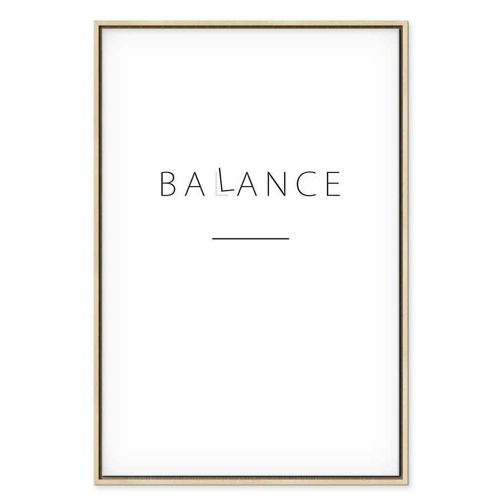 Black English Typography Balance Canvas Print