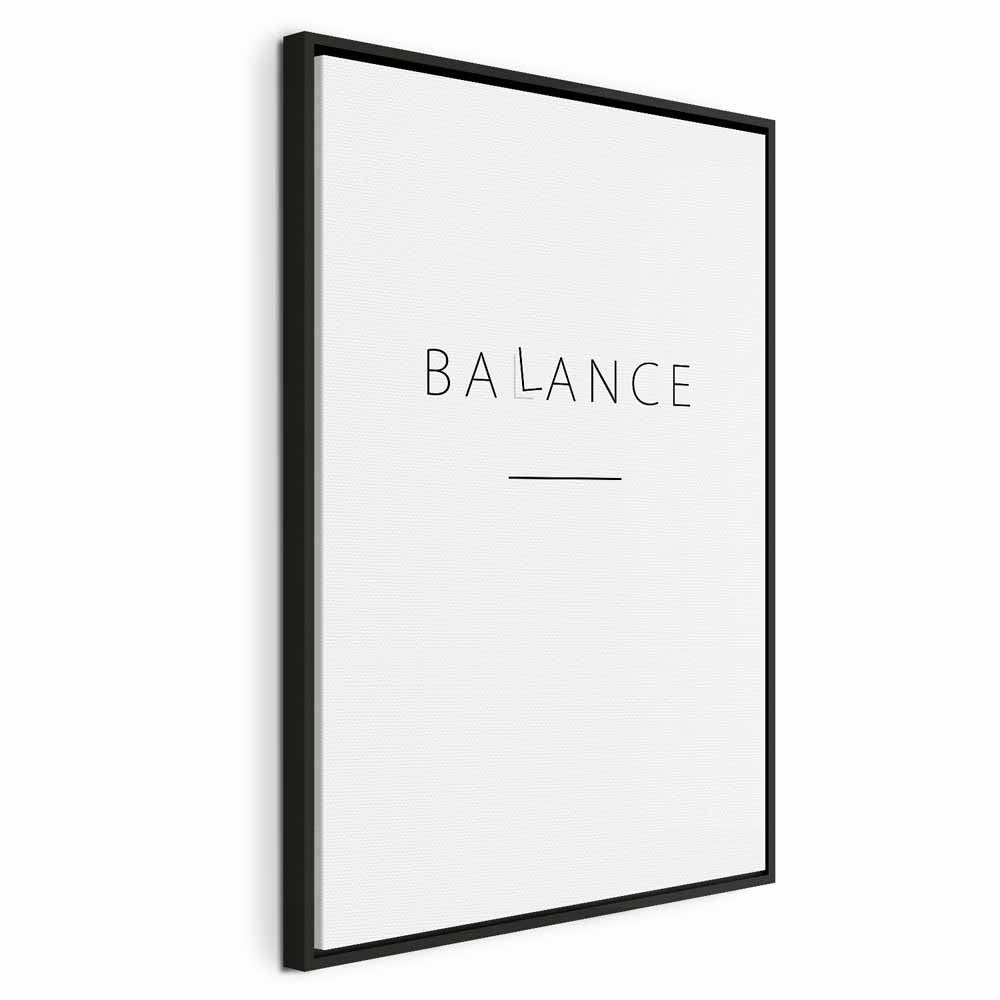Black English Typography Balance Canvas Print