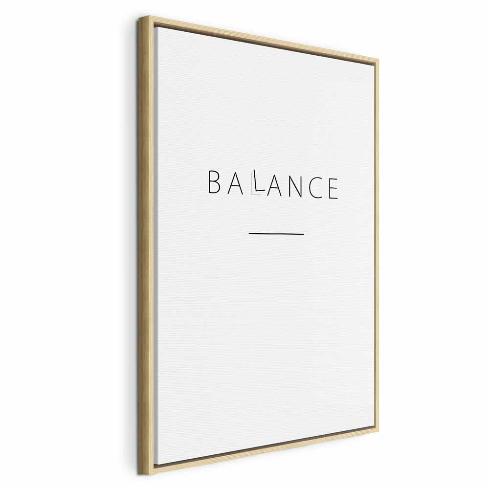 Black English Typography Balance Canvas Print