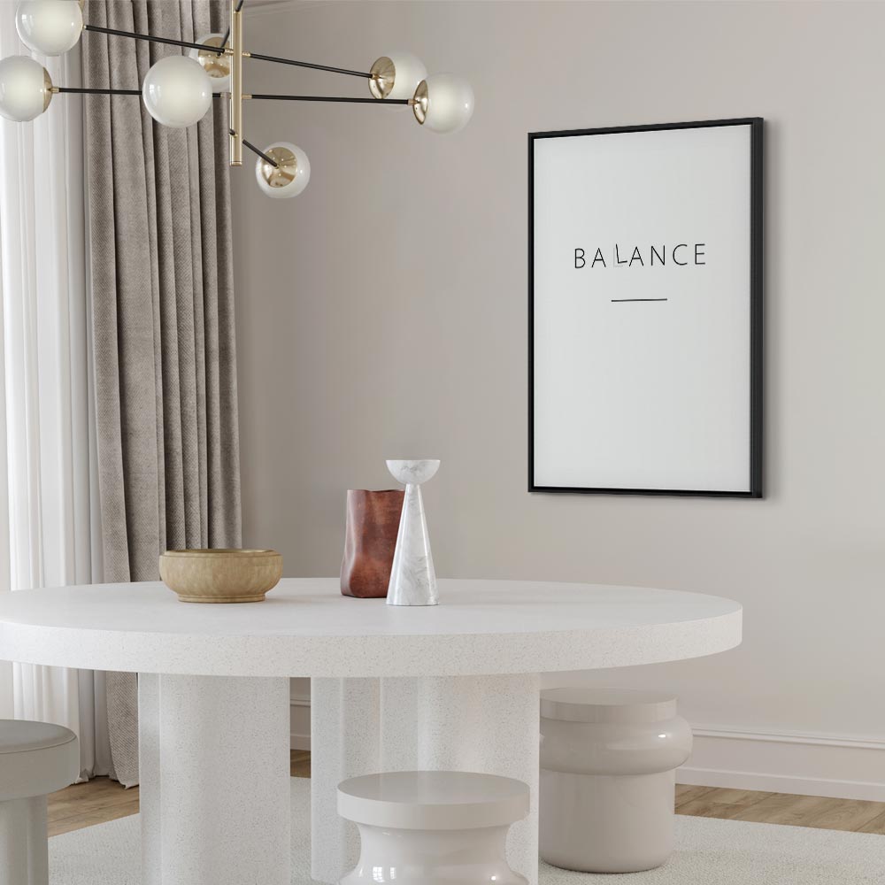 Black English Typography Balance Canvas Print