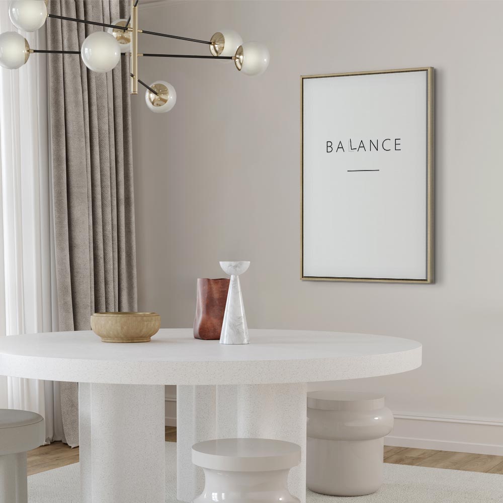 Black English Typography Balance Canvas Print