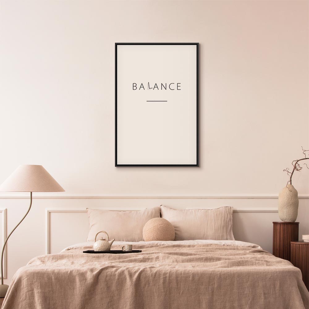 Black English Typography Balance Canvas Print