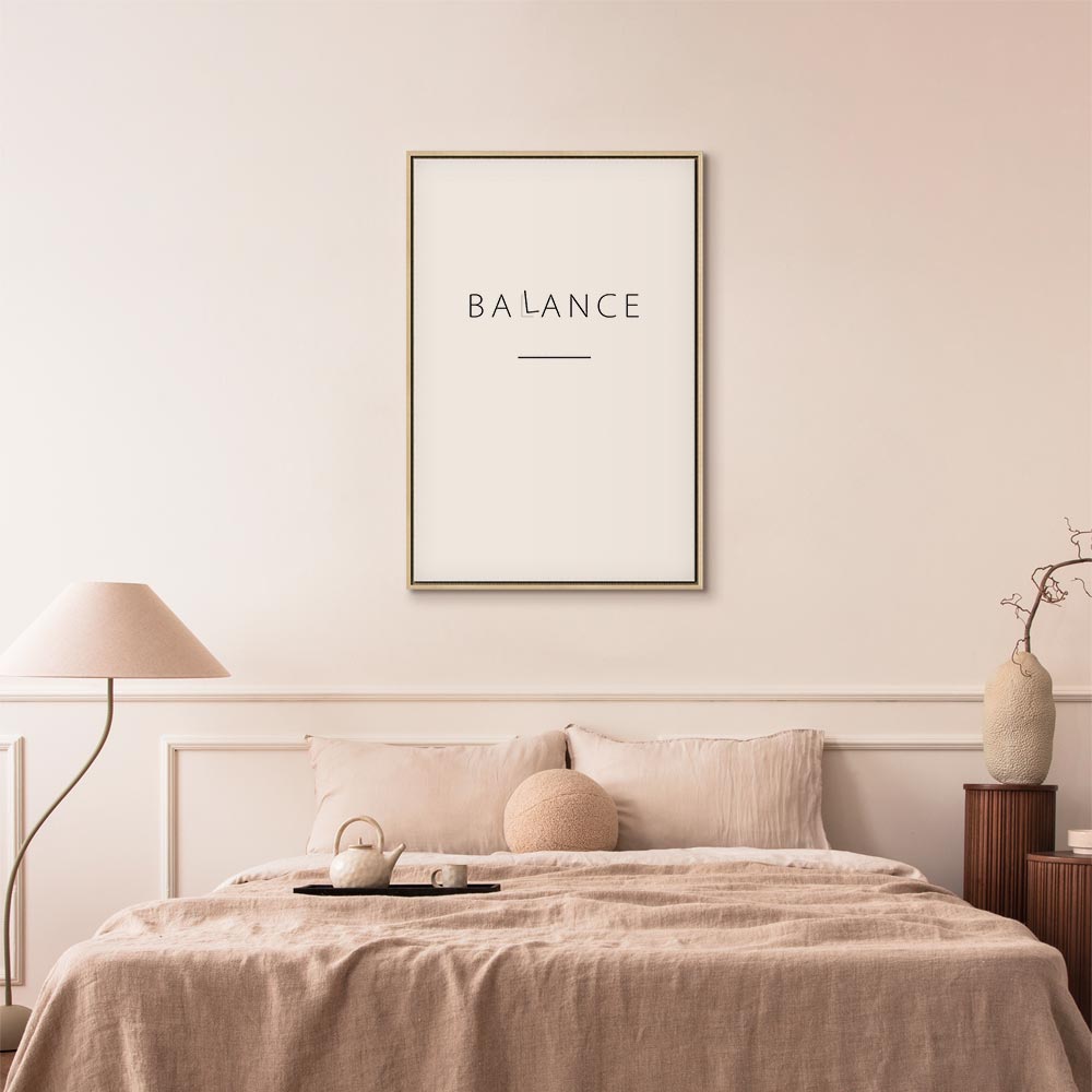 Black English Typography Balance Canvas Print