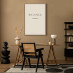 Black English Typography Balance Canvas Print