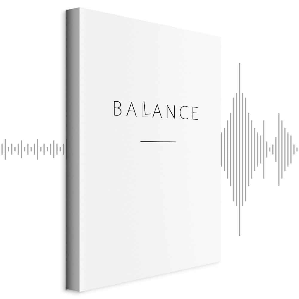 Black English Typography Balance Canvas Print
