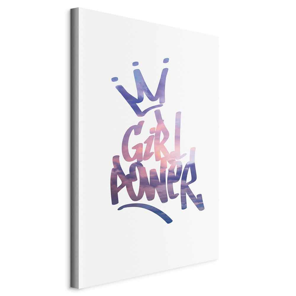 Girl Power Typography Vertical Canvas Print