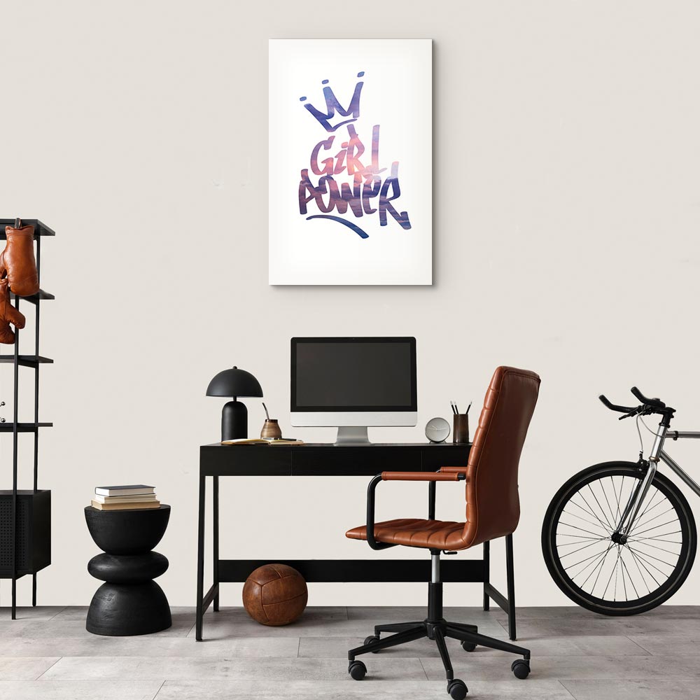 Girl Power Typography Vertical Canvas Print