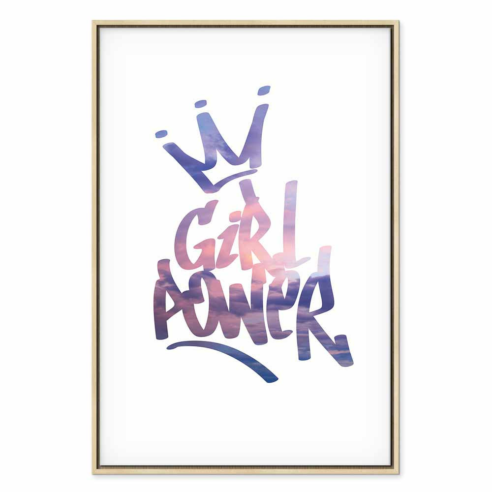 Girl Power Typography Vertical Canvas Print