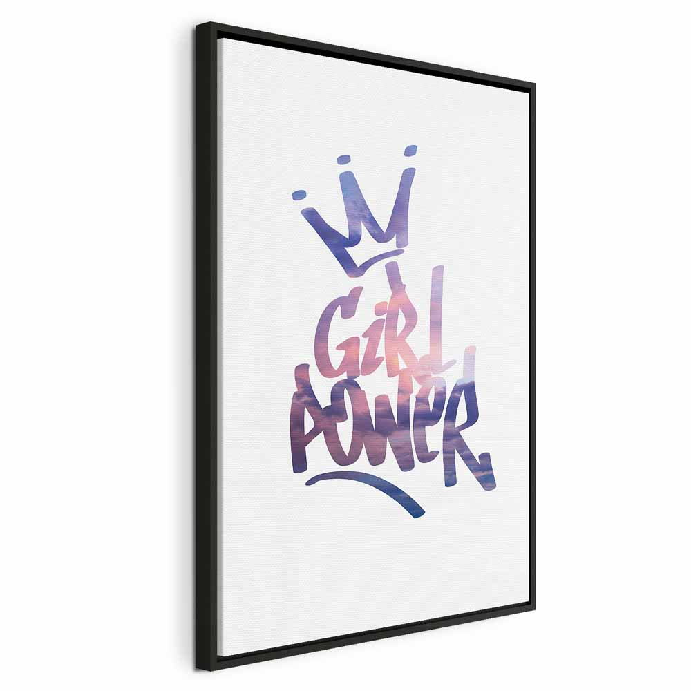 Girl Power Typography Vertical Canvas Print