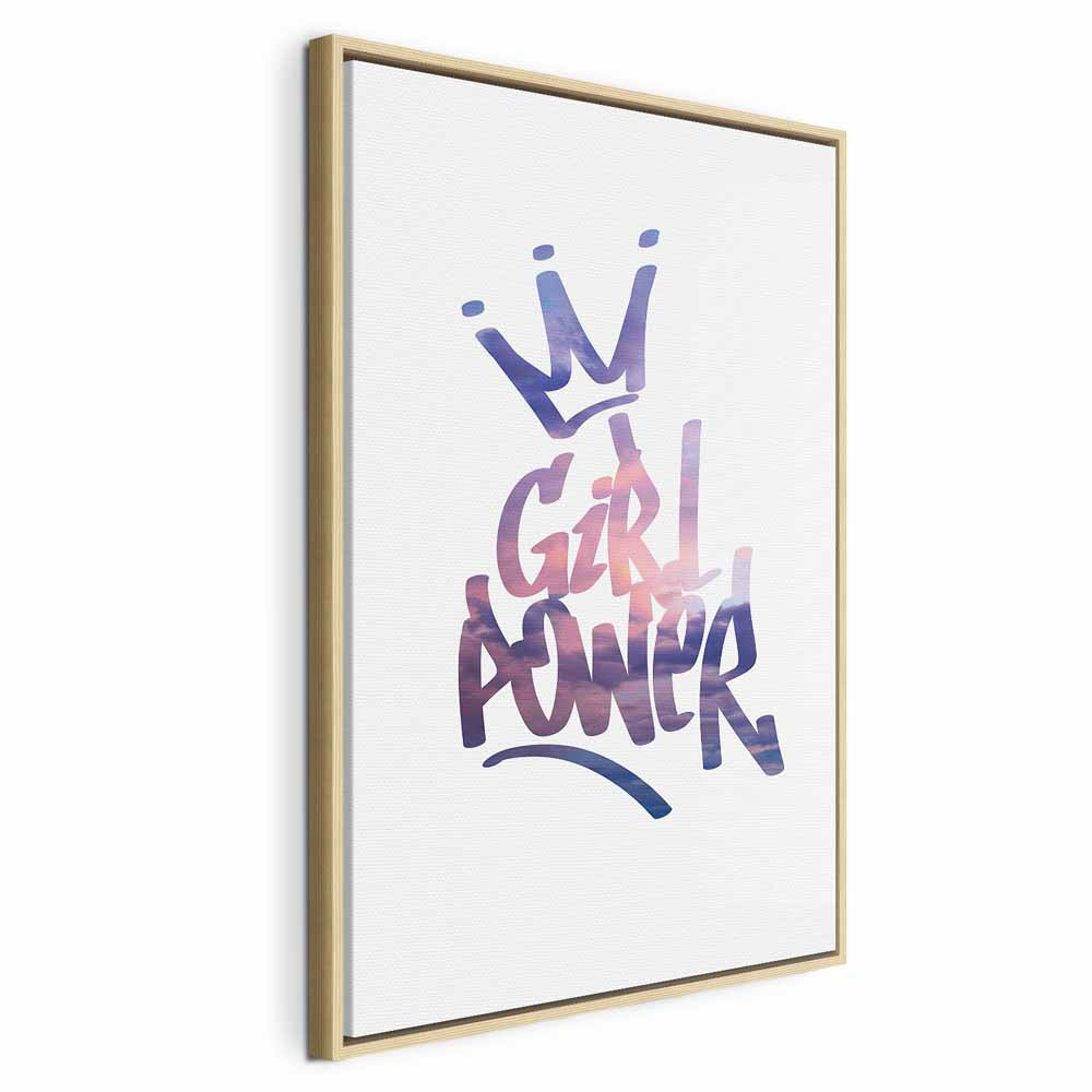 Girl Power Typography Vertical Canvas Print