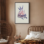 Girl Power Typography Vertical Canvas Print