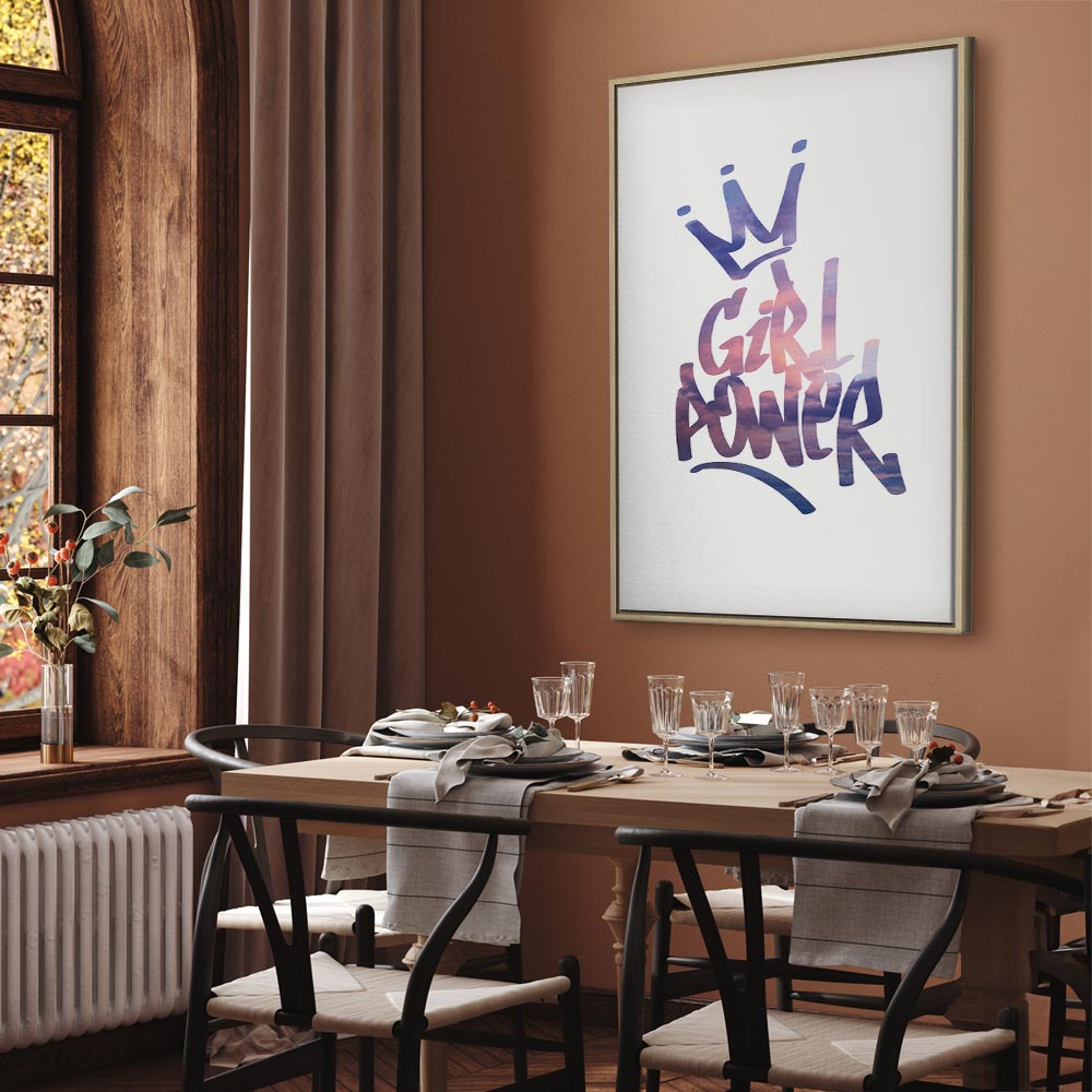 Girl Power Typography Vertical Canvas Print