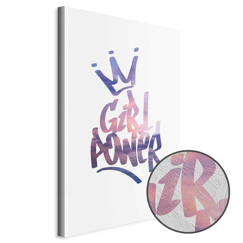 Girl Power Typography Vertical Canvas Print