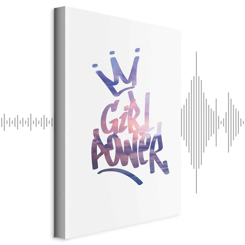 Girl Power Typography Vertical Canvas Print