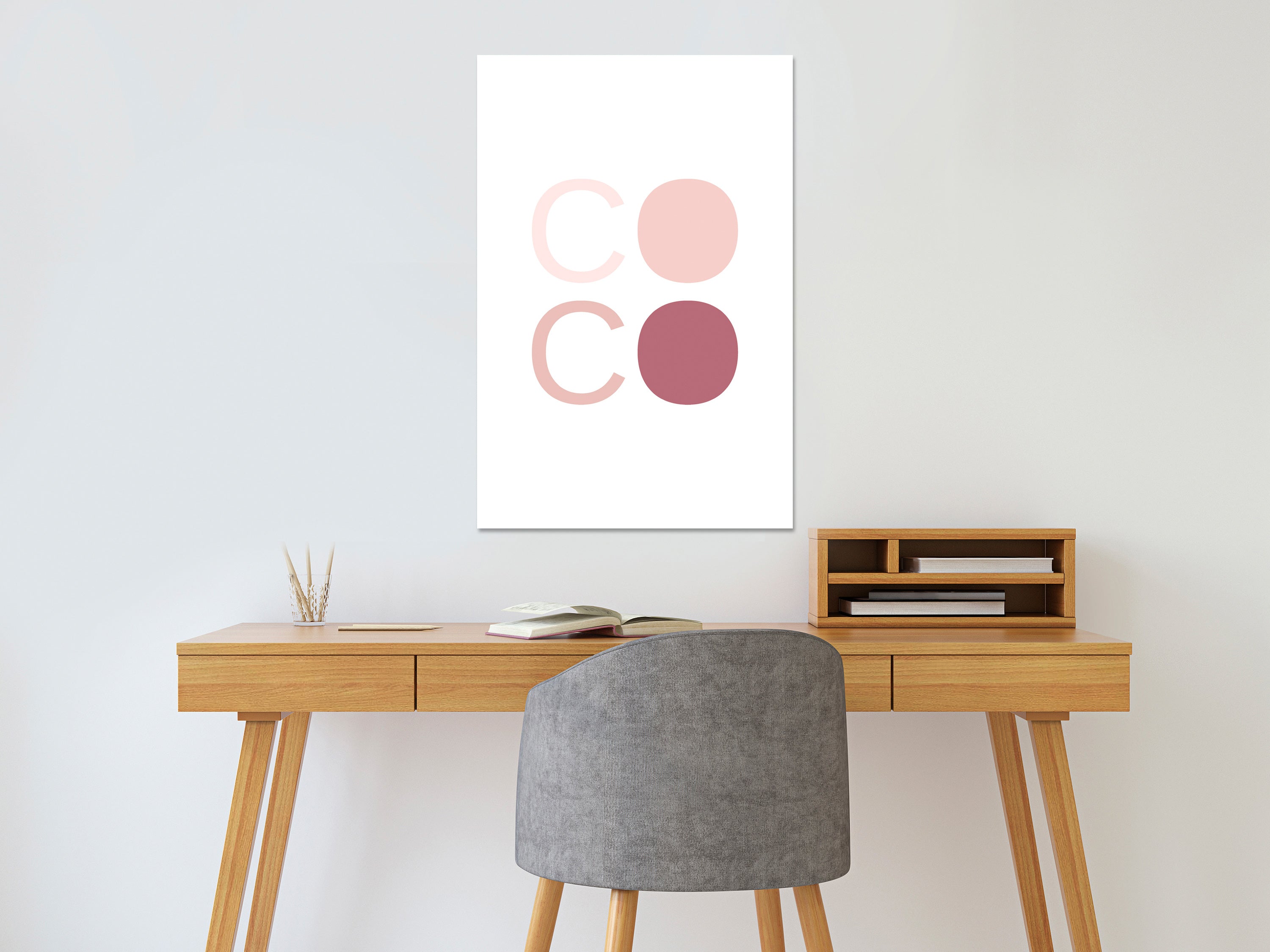 Canvas Print Pink Coco Vertical 1 Part