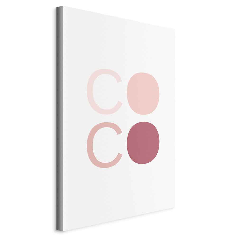 Pink Coco Text Contemporary Canvas Print