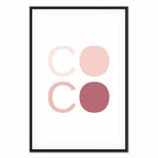 Pink Coco Text Contemporary Canvas Print