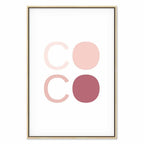 Pink Coco Text Contemporary Canvas Print