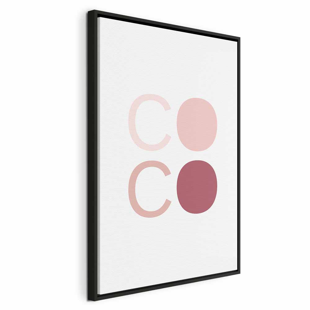 Pink Coco Text Contemporary Canvas Print
