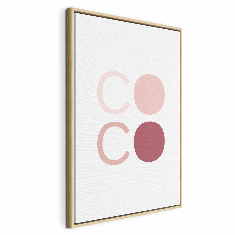 Pink Coco Text Contemporary Canvas Print