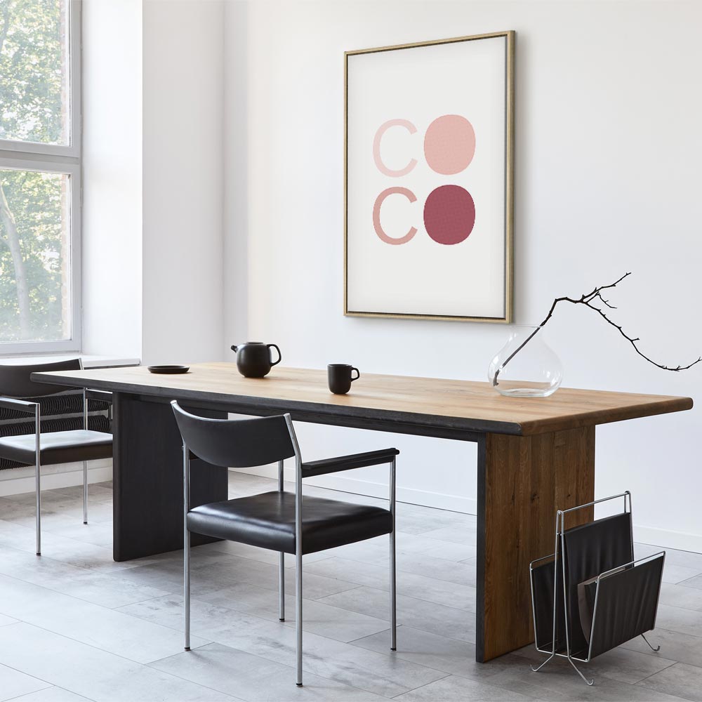 Pink Coco Text Contemporary Canvas Print