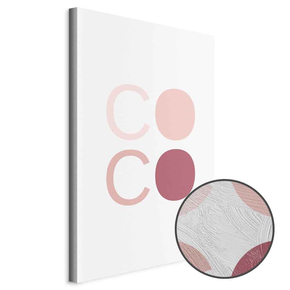Pink Coco Text Contemporary Canvas Print