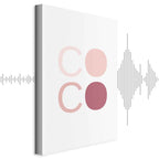 Pink Coco Text Contemporary Canvas Print