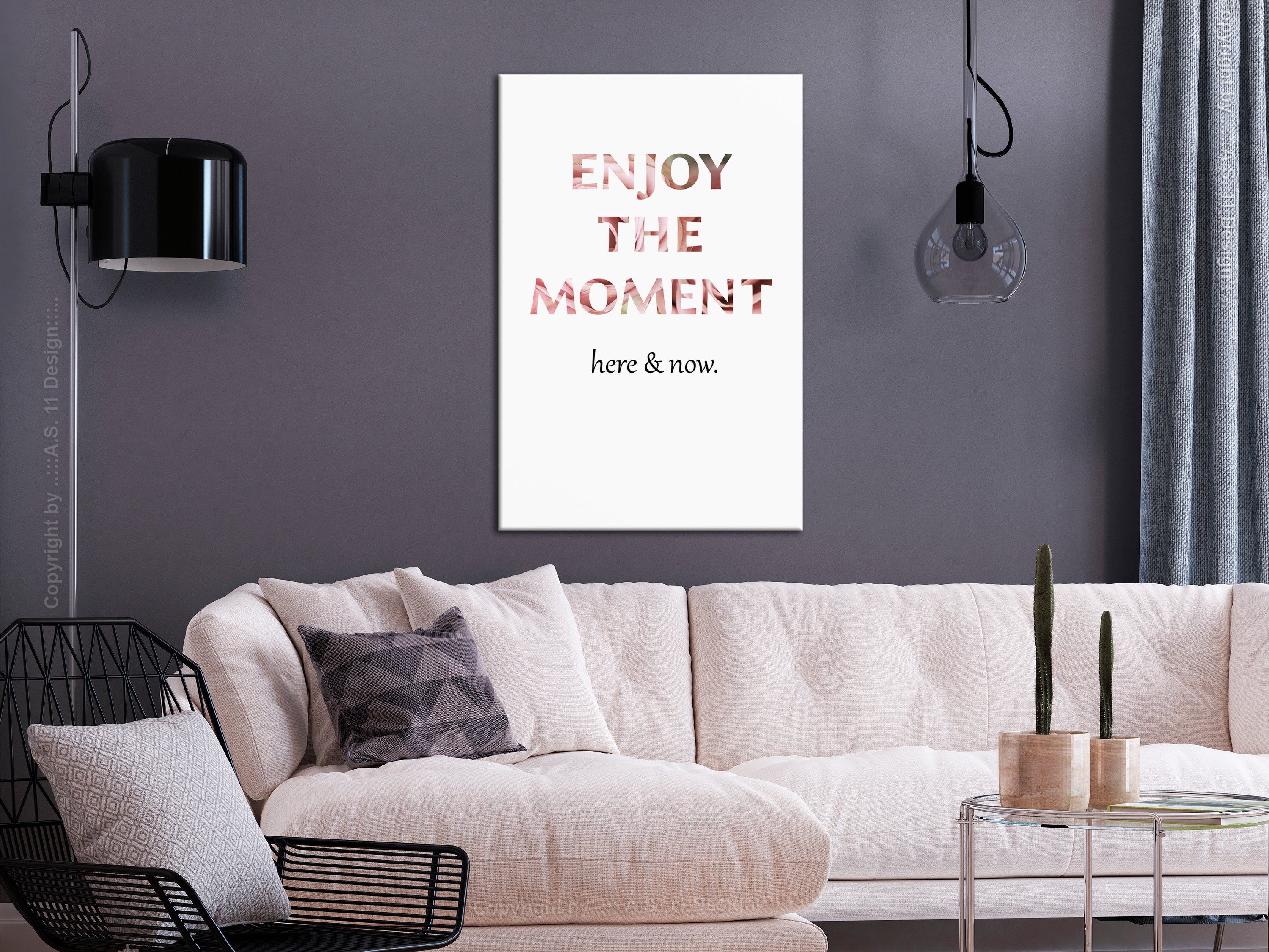 Canvas Print - Unique Moment (1-part) - English Text on White Background