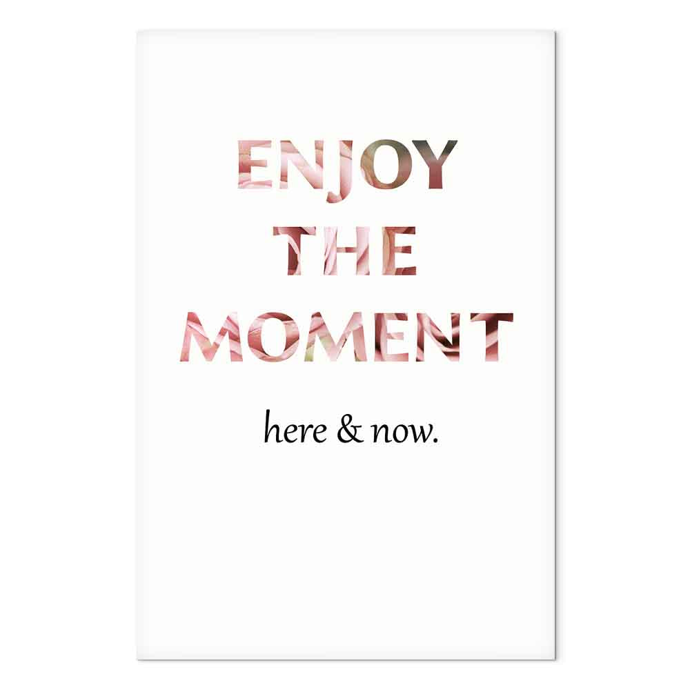 Unique Moment English Quote White Canvas Print