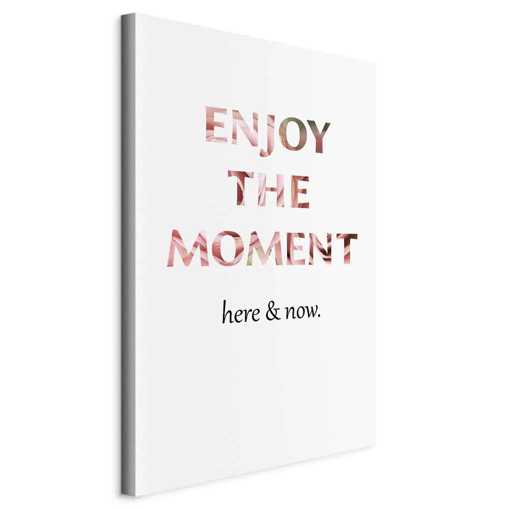 Unique Moment English Quote White Canvas Print