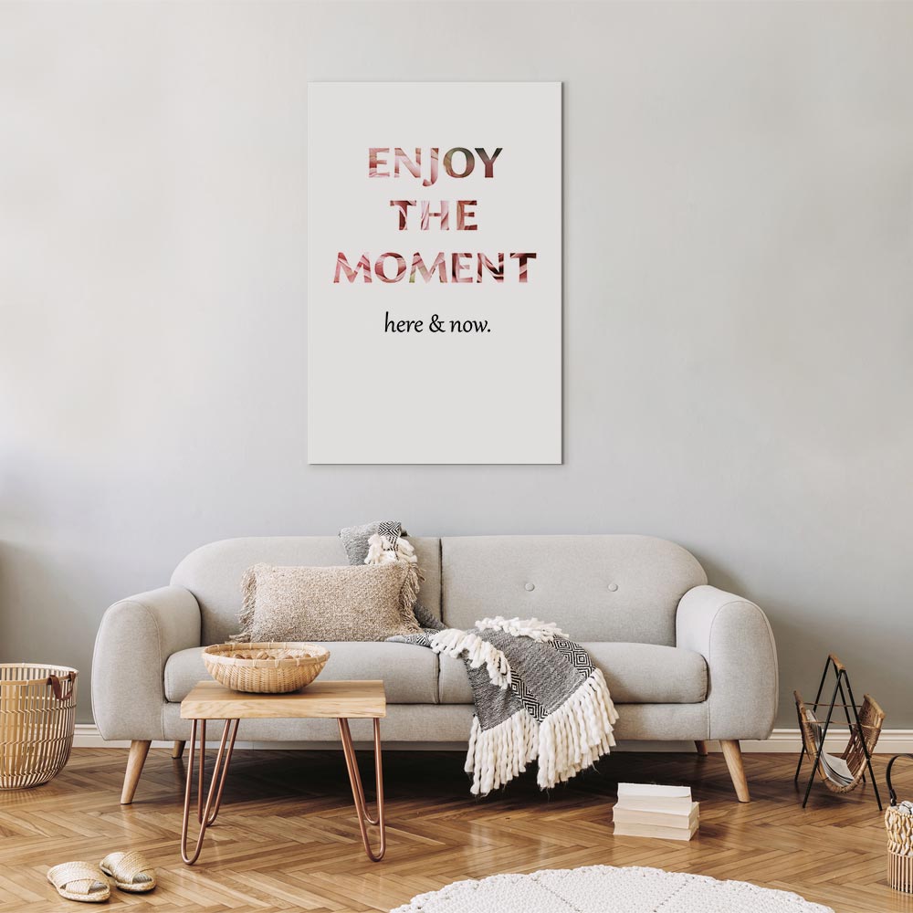 Unique Moment English Quote White Canvas Print