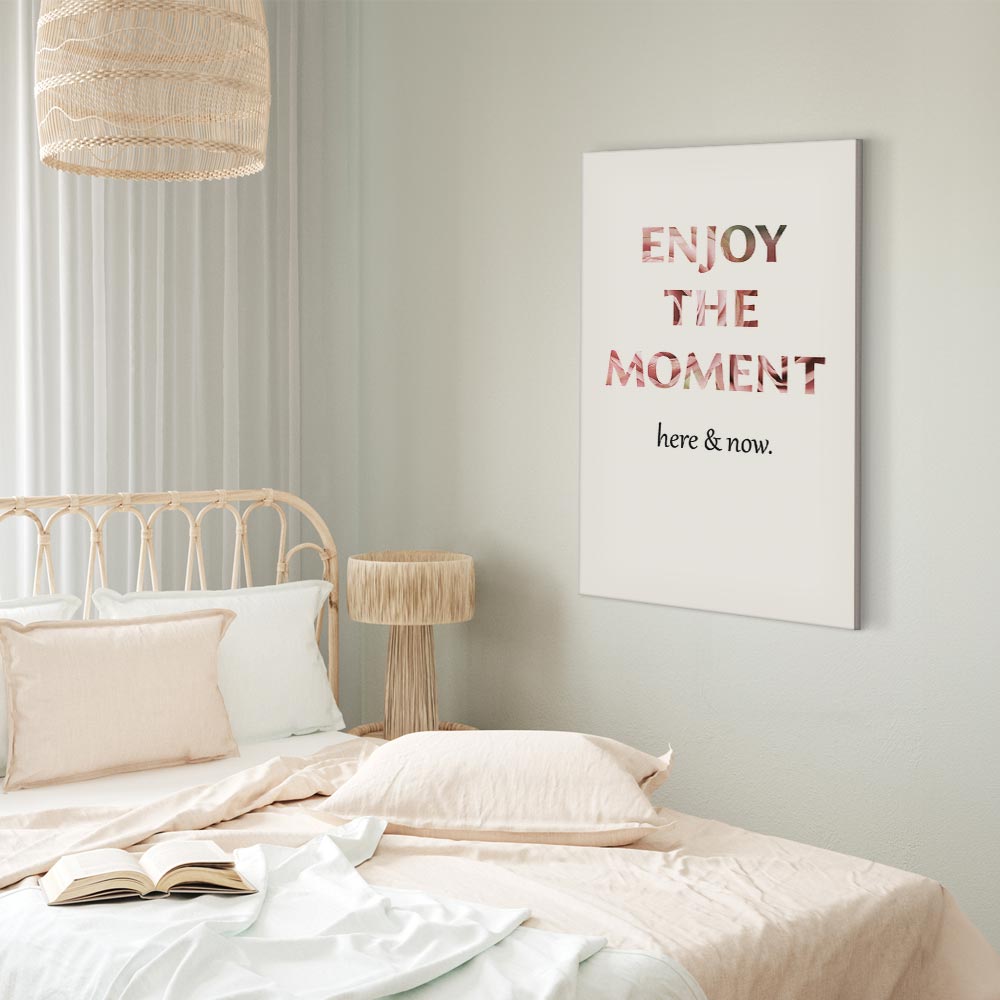 Unique Moment English Quote White Canvas Print
