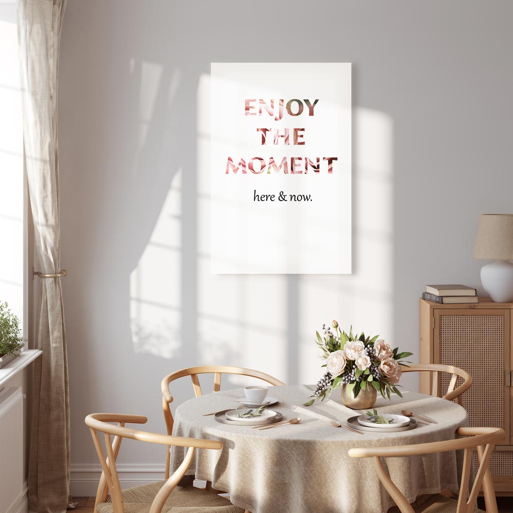 Unique Moment English Quote White Canvas Print