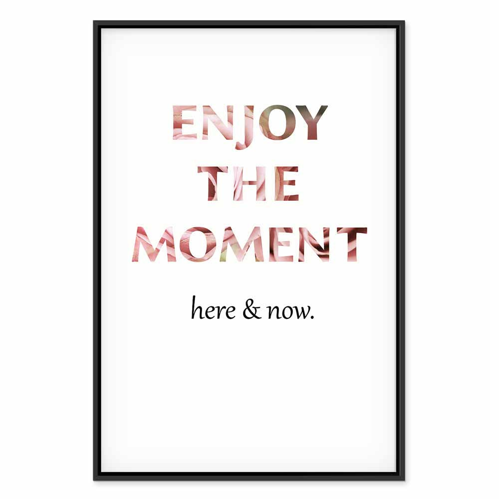 Unique Moment English Quote White Canvas Print
