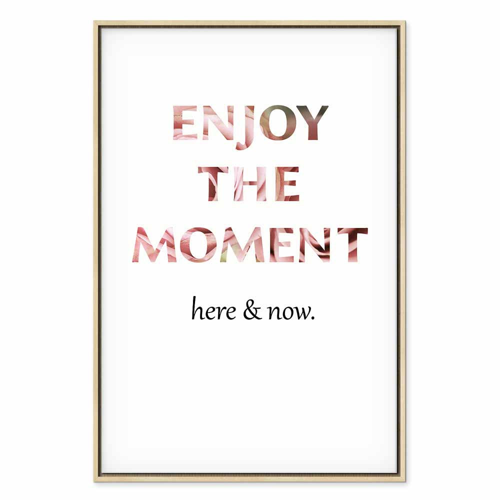 Unique Moment English Quote White Canvas Print