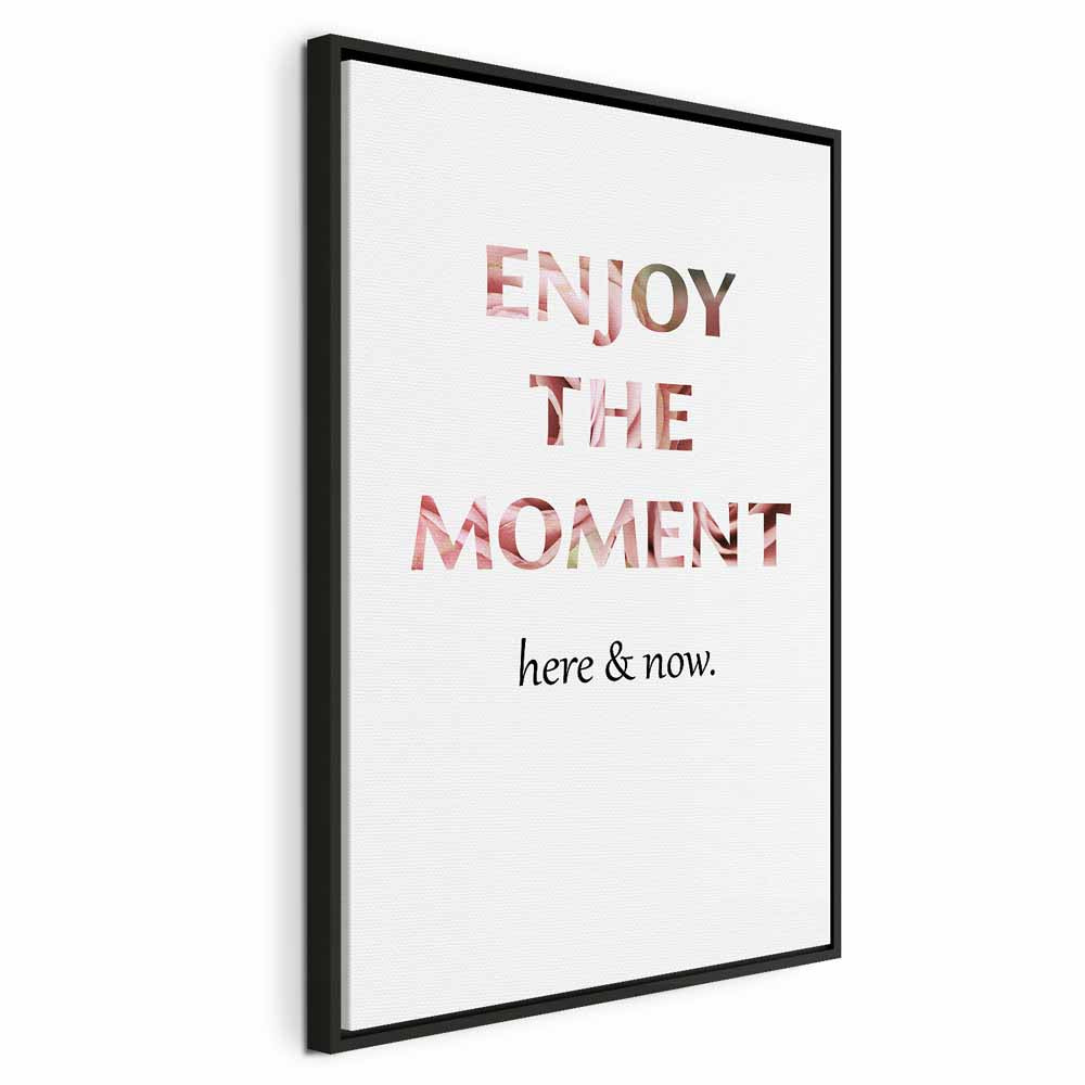 Unique Moment English Quote White Canvas Print