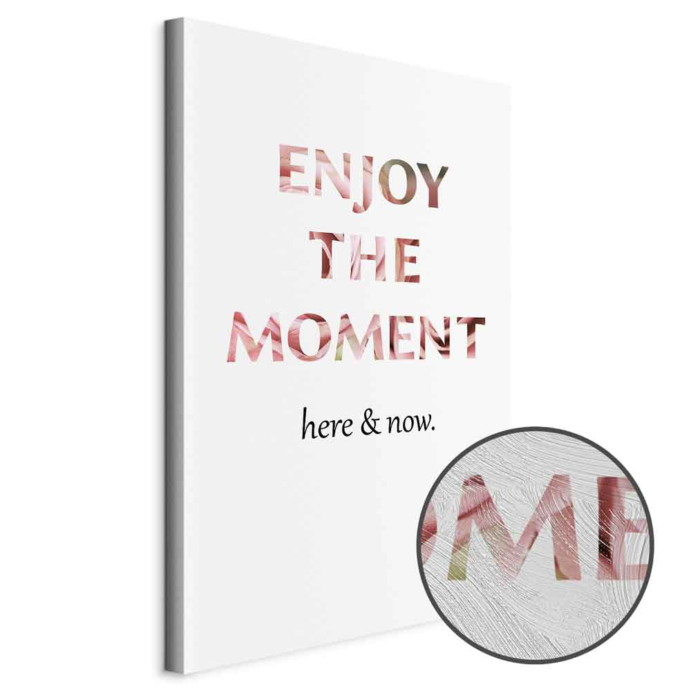 Unique Moment English Quote White Canvas Print