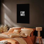 G'day Mate Black Typography Canvas Print