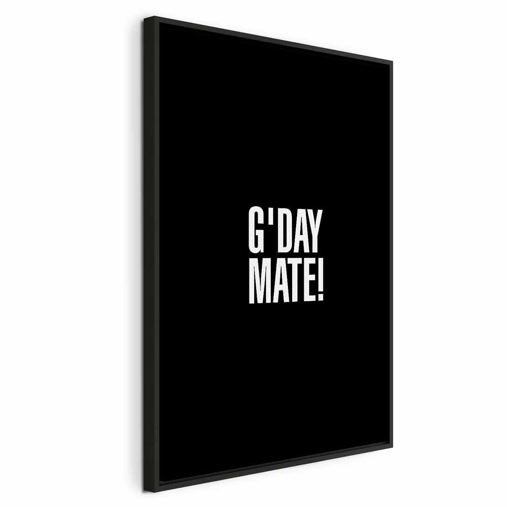 G'day Mate Black Typography Canvas Print