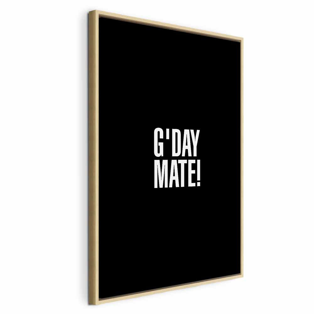 G'day Mate Black Typography Canvas Print