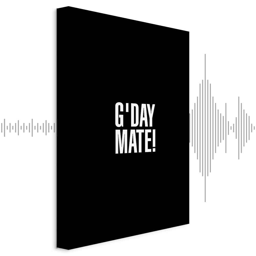 G'day Mate Black Typography Canvas Print