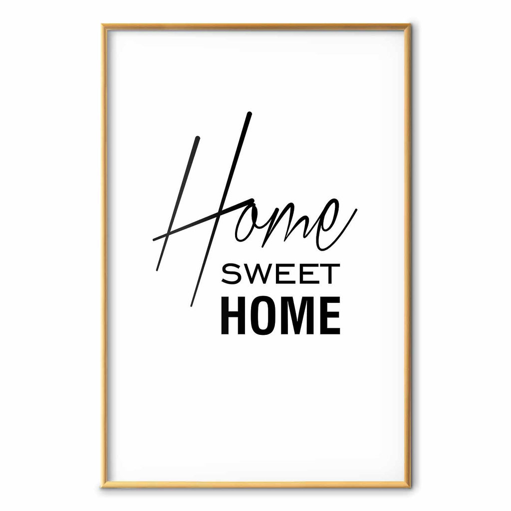 Home Sweet Home Black and White Text Poster