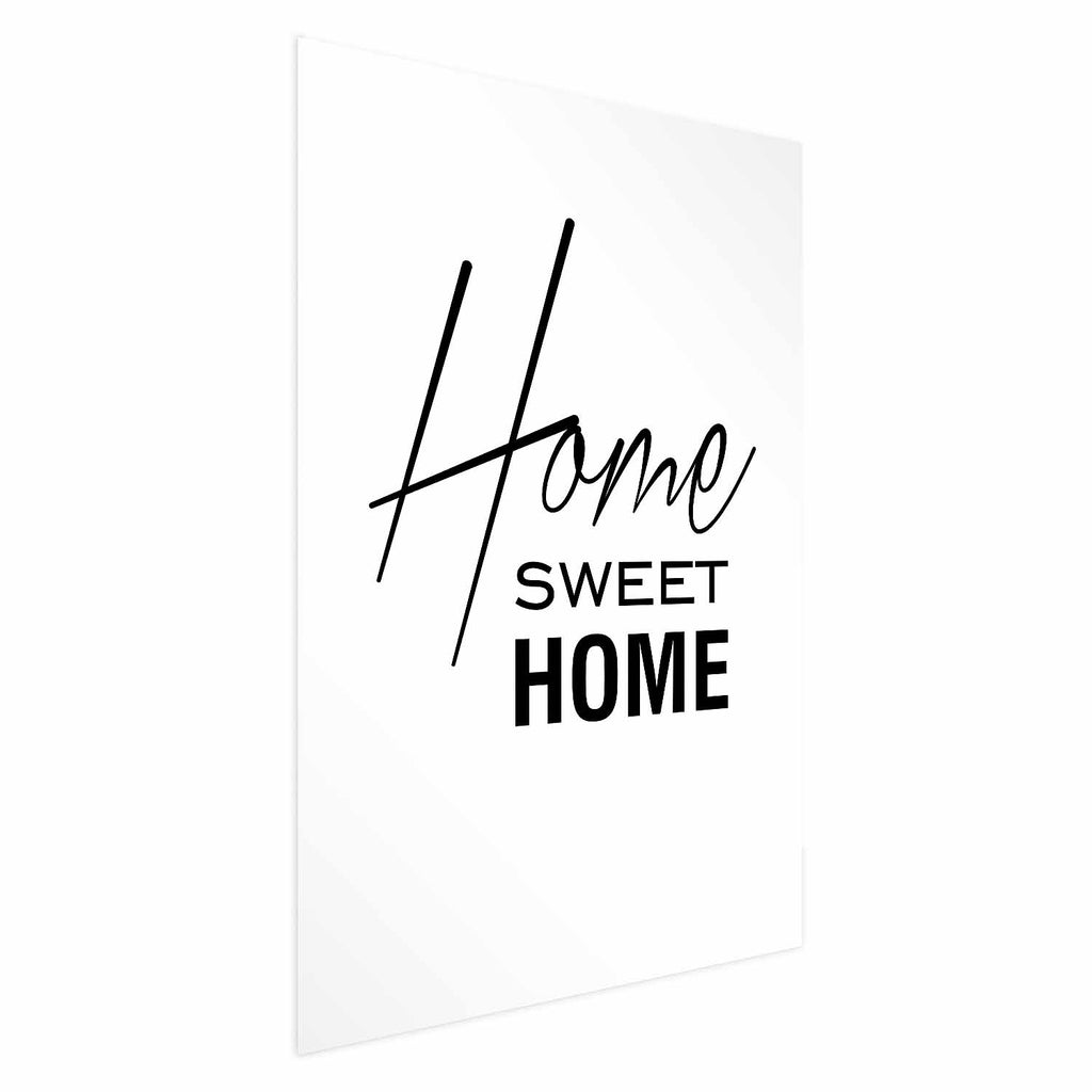 Home Sweet Home Black and White Text Poster