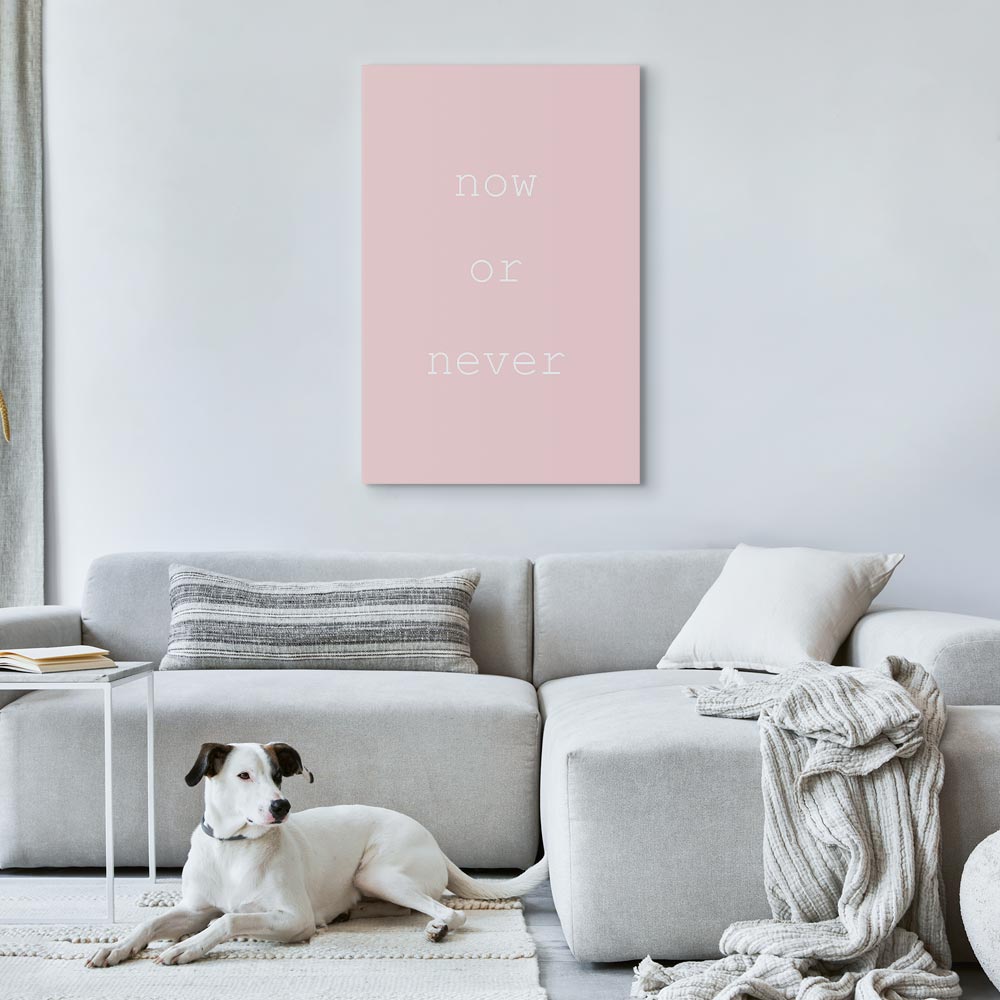 Now or Never Typography Vertical Canvas Print